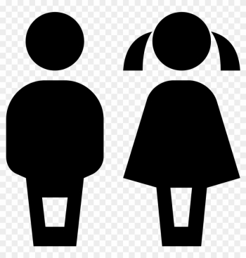 There Is A Simplified Drawing Of Two People Holding - Children Icon