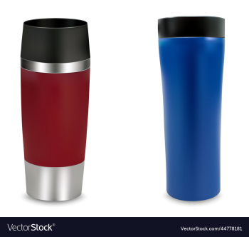 thermos travel tumblercups red and blue