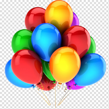 Things, assorted-color balloons transparent background PNG clipart