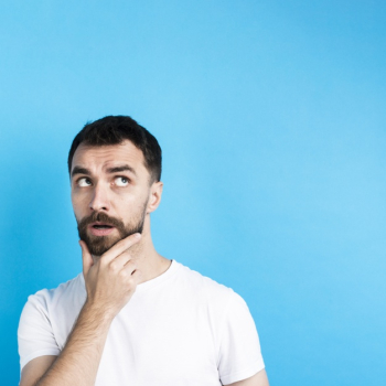 Thinking man posing with hand on chin Free Photo Thinking man posing with hand on chin Free Photo