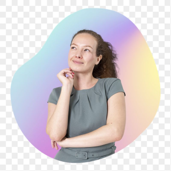 Thinking woman png, transparent background | Free PNG - rawpixel