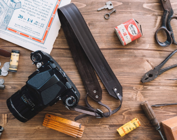 This is our leather camera strap attached to a Pentax 67, 2.7kg of camera with the lens.
Get your now!
