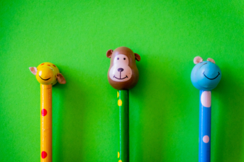Three Animal Head Pencils Three Animal Head Pencils