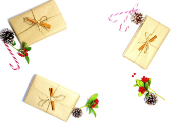 Three Beige Gift Boxes Three Beige Gift Boxes