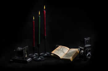 Three Candlesticks Books And Cameras Three Candlesticks Books And Cameras