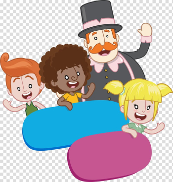 Three children and one man animated illustration, Mundo Bita Paper Bita e os Animais Brazil, sol mundo bita transparent background PNG clipart