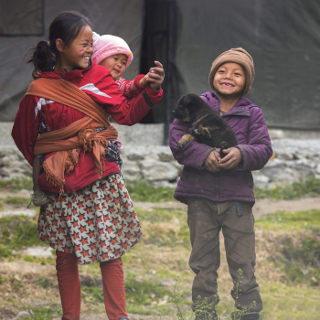 Three Children Smiling Three Children Smiling