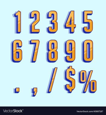 three dimensional orange numbers percentage and three dimensional orange numbers percentage and