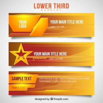 Three lower thirds in orange tones Three lower thirds in orange tones