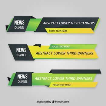 Three lower thirds with in realistic design Three lower thirds with in realistic design
