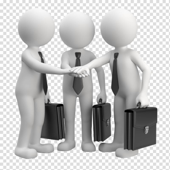 Three men holding black bag huddling illustration, Business Sales Industry Service Management, Character pattern Character Sketch,Business Cooperation 3d villain transparent background PNG clipart