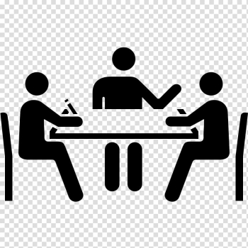 Three people conversing , Meeting Computer Icons Conference Centre Convention Business, Meeting transparent background PNG clipart