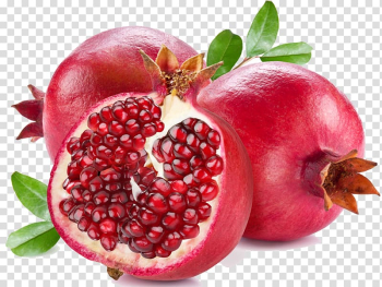 Three pomegranate fruits, Pomegranate juice Fruit , Pomegranate transparent background PNG clipart