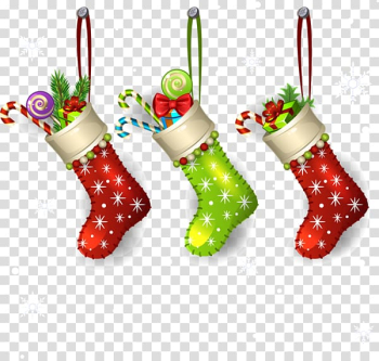 Three red and green Santa Claus ings illustration, Christmas ornament Santa Claus , Christmas ing transparent background PNG clipart