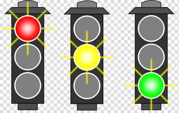 Three traffic lights with red, yellow, and green lights, Traffic light Traffic sign Road , Traffic Symbol transparent background PNG clipart