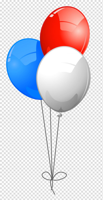 Three white, red, and blue balloons illustration, Blue Balloon Red , USA Colors Balloons transparent background PNG clipart