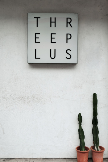 Threeplus Signboard on Wall Threeplus Signboard on Wall