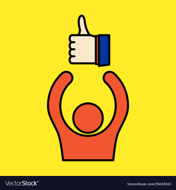 Thumbs up like social network facebook etc icon vector image Thumbs up like social network facebook etc icon vector image