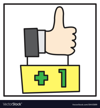 Thumbs up like social network facebook etc icon vector image Thumbs up like social network facebook etc icon vector image