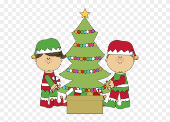 Thursday, January 1st For New Years Day From Our Family - Elves Decorating Christmas Tree