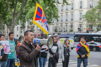 Tibetans and supporters protest near the Chinese Embassy in Paris, against the abduction of the 11th Panchen Lama. Gedhun Choekyi Nyima was recognised by the Dalai Lama as the 11th Panchen Lama on 14 May 1995 at the age of six. Three days later, on 17 May, he along with his parents went missing. Reffered as “Tibet’s Stolen Child”, he is the youngest political prisoner in the world.