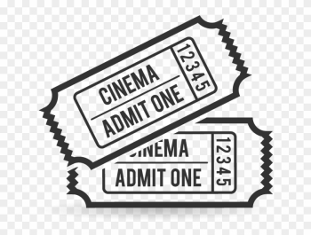 Ticket Black And White Clipart - Movies Ticket Clipart Png