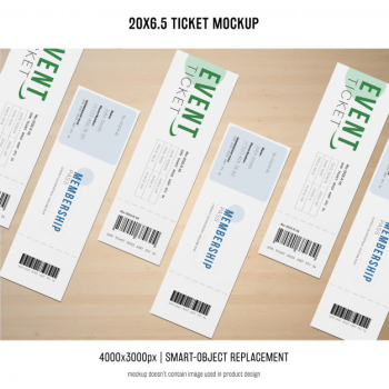 Ticket mockup Free Psd