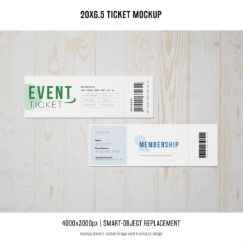 Ticket mockup Free Psd