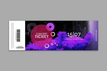 Ticket template for summer festival Free Psd