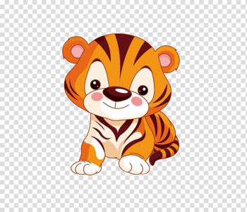 Tiger cab illustration, Tiger Animation Child Animal, Cartoon tiger transparent background PNG clipart