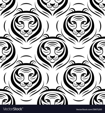 tiger logo seamless pattern
