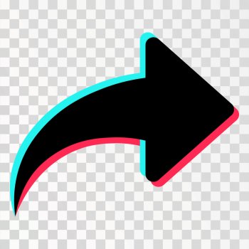 Tiktok share button PNG transparent background