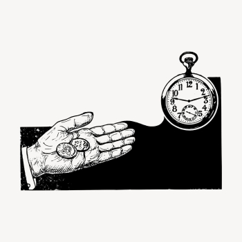 Time is money drawing, vintage | Free Vector - rawpixel Time is money drawing, vintage | Free Vector - rawpixel