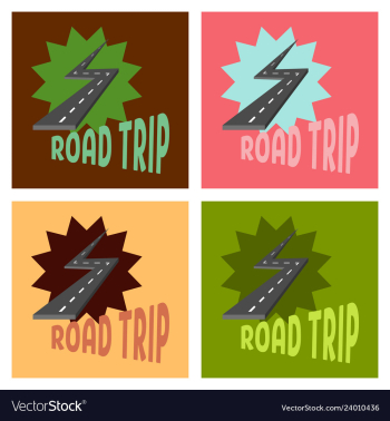 Time to travel concept happy family rides car on vector image Time to travel concept happy family rides car on vector image