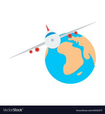 Time to travel concept happy family rides plane vector image Time to travel concept happy family rides plane vector image