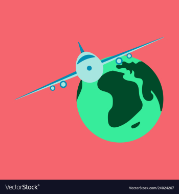 Time to travel concept happy family rides plane vector image Time to travel concept happy family rides plane vector image