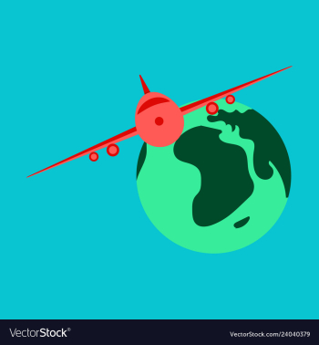 Time to travel concept happy family rides plane vector image Time to travel concept happy family rides plane vector image