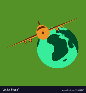 Time to travel concept happy family rides plane vector image Time to travel concept happy family rides plane vector image