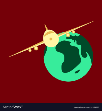 Time to travel concept happy family rides plane vector image Time to travel concept happy family rides plane vector image