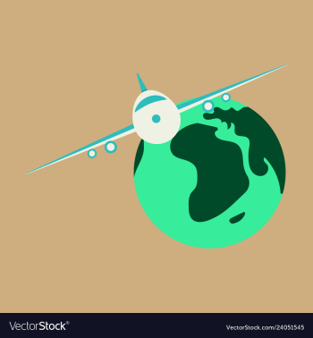 Time to travel concept happy family rides plane vector image Time to travel concept happy family rides plane vector image