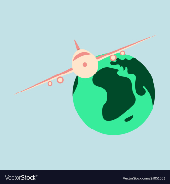 Time to travel concept happy family rides plane vector image Time to travel concept happy family rides plane vector image