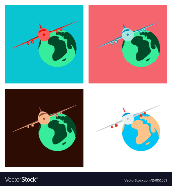 Time to travel concept happy family rides plane vector image Time to travel concept happy family rides plane vector image