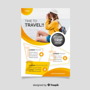 Time to travel flyer template Free Vector Time to travel flyer template Free Vector