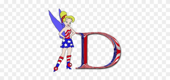 Tinkerbell, Tinker Bell, Usa, American Flag, Free Alphabet, - Cartoon Tinkerbell, Tinker Bell, Usa, American Flag, Free Alphabet, - Cartoon
