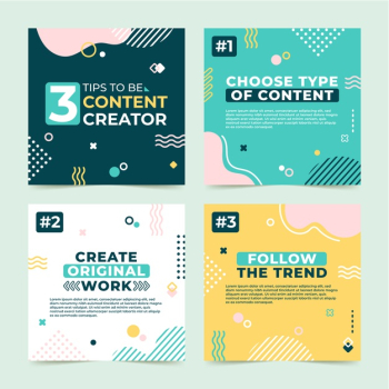 Tips instagram post set Free Vector Tips instagram post set Free Vector