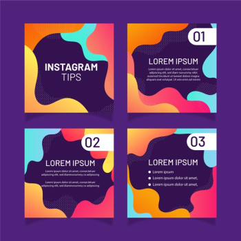 Tips instagram post set Free Vector Tips instagram post set Free Vector