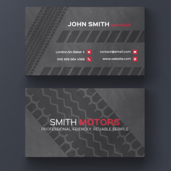 Tire print business card