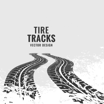 tire tracks mark in perspective tire tracks mark in perspective