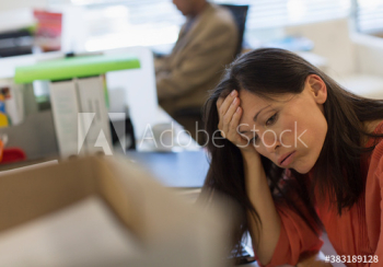 Tired stressed businesswoman in office Tired stressed businesswoman in office