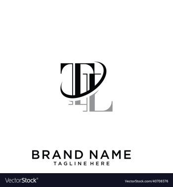 tl or lt letter logo design